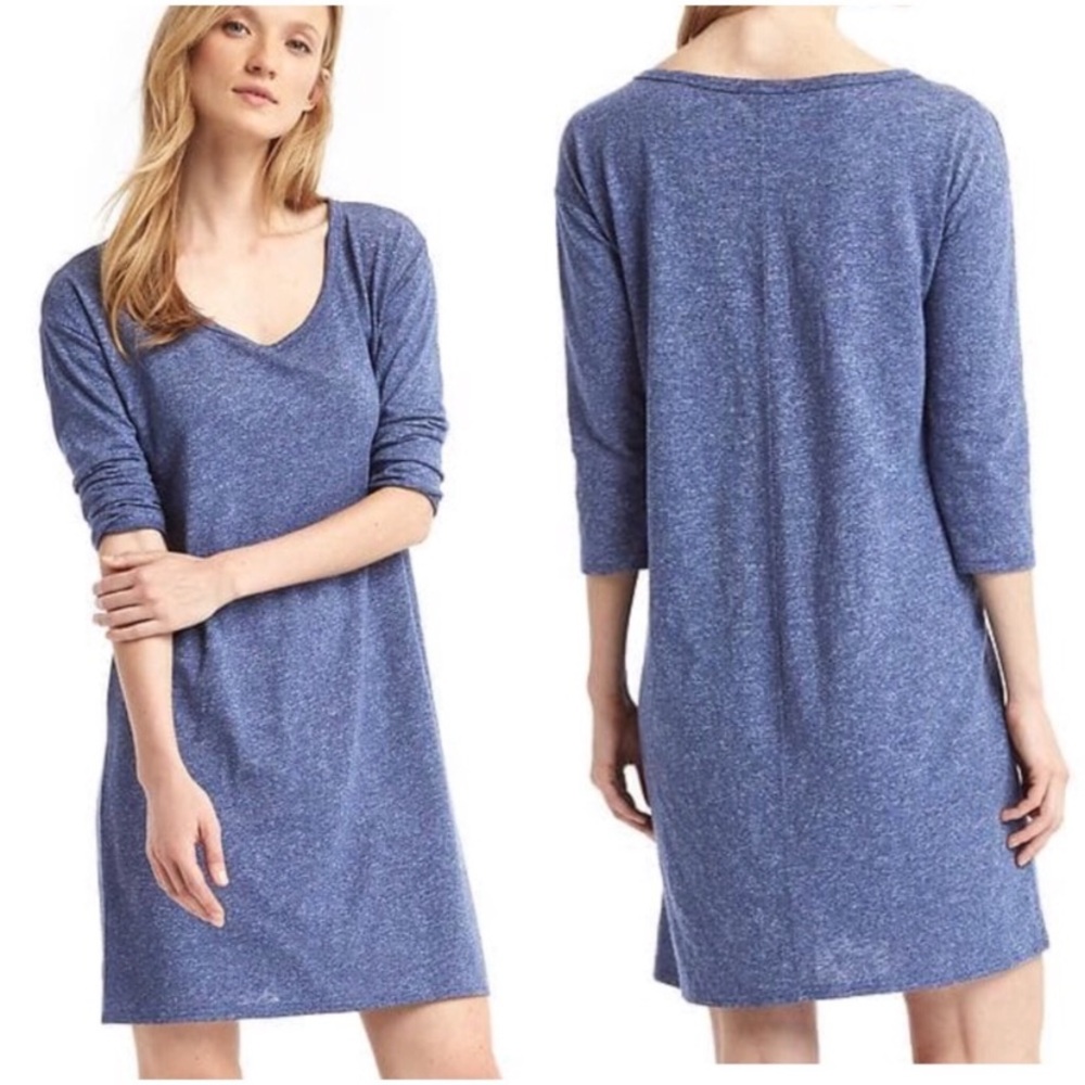 NWT Gap Women’s Slub T Shirt Dress in Blue Size Small